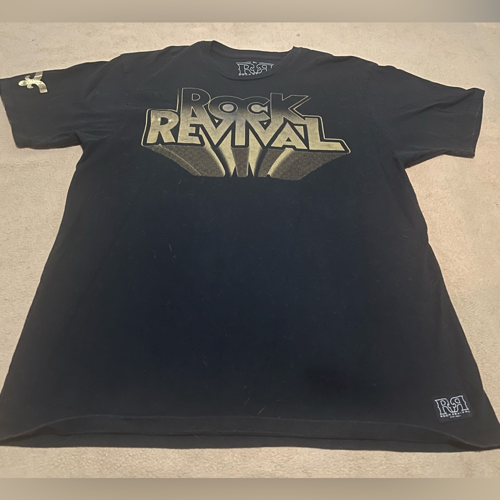 Rock Revival Black and Gold Short Sleeve Tee - Picture 1 of 2